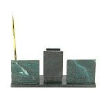 Настольный письменный набор из змеевика с визитницами и ручкой Successful Leader варинант исполнения - 3 | Loft Concept в Уфе