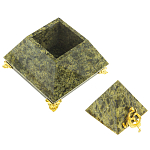 Шкатулка пирамида из натурального камня змеевик Stone Casket варинант исполнения - 2 | Loft Concept в Уфе