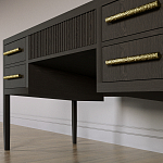 Большой Рабочий стол Primo с 5 выдвижными ящиками Темный орех варинант исполнения - 3 | Loft Concept в Уфе