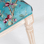 Банкетка из массива бука с цветочным принтом Turquoise Beige Chinoiserie Imperial  Garden Banquette варинант исполнения - 4 | Loft Concept в Уфе