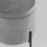 Серый пуф на черных ножках SANJAY варинант исполнения - 4 | Loft Concept в Уфе