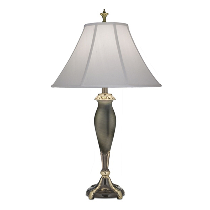 Настольная лампа с белым тканевым абажуром в форме колокола Stiffel Никель Золотой Графит Белый в Уфе | Loft Concept 