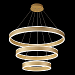 Люстра подвесная светодиодная с тремя золотистыми кольцами Ring Horizontal варинант исполнения - 2 | Loft Concept в Уфе