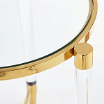 Золотой приставной столик с круглой стеклянной столешницей Weightless Table варинант исполнения - 4 | Loft Concept в Уфе