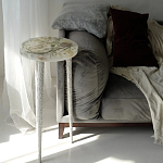 Круглый журнальный столик со столешницей из эпоксидной смолы Epoxy Resin Flowers Coffee Table варинант исполнения - 3 | Loft Concept в Уфе