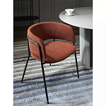 Стул полукруглый мягкий с буклированной обивкой Chair with Boucle Upholstery варинант исполнения - 2 | Loft Concept в Уфе