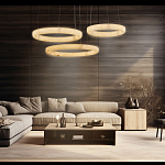 Люстра с 3-мя кольцами из натурального камня Minerals of Light варинант исполнения - 3 | Loft Concept в Уфе