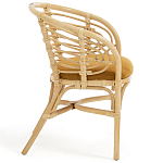 Кресло из ротанга с сиденьем из велюра Vini Rattan Armchair варинант исполнения - 3 | Loft Concept в Уфе