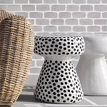 Дизайнерский журнальный стол белый в чёрный горох Gefan варинант исполнения - 1 | Loft Concept в Уфе