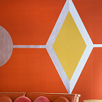 Обои ручная роспись Chez Nina by India Mahdavi Lantana colourway on Arancio dyed silk варинант исполнения - 3 | Loft Concept в Уфе