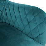 Барный стул со спинкой и подлокотниками на 4-х деревянных ножках Douglas Rhombus Бирюзовый Велюр варинант исполнения - 2 | Loft Concept в Уфе