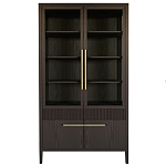 Витрина Primo со стеклянными фасадами и буфетом шпон Темный орех варинант исполнения - 1 | Loft Concept в Уфе