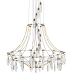 Люстра подвесная из металла с хрустальными прозрачными подвесками Quasar 81 варинант исполнения - 1 | Loft Concept в Уфе