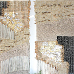 Триптих Геометрический гобелен бежевый Figurative Beige Wall Hangings варинант исполнения - 1 | Loft Concept в Уфе