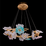 Люстра круглая на золотом каркасе с цветочным декором Miscellaneous herbs варинант исполнения - 1 | Loft Concept в Уфе