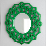 Зеркало круглое в ажурной зеленой раме Green Floral Pattern варинант исполнения - 2 | Loft Concept в Уфе