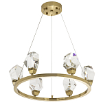 Подвесная круглая люстра с хрустальными плафонами Esme Crystal Brass Ring Chandelier варинант исполнения - 2 | Loft Concept в Уфе