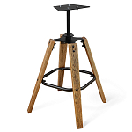 Барный стул со спинкой и подлокотниками на 4-х деревянных ножках Douglas Rhombus Коричневый Велюр варинант исполнения - 5 | Loft Concept в Уфе