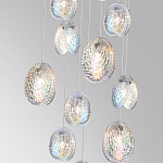 Люстра каскадная с 11-ю круглыми плафонами из рельефного стекла Disc Light варинант исполнения - 3 | Loft Concept в Уфе