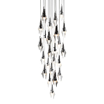 Люстра каскадная с 24-мя рельефными прозрачными плафонами в форме лепестков Glass Pod  варинант исполнения - 1 | Loft Concept в Уфе