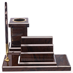 Настольный письменный набор из природного камня обсидиана с декором в виде Коня Team leader варинант исполнения - 6 | Loft Concept в Уфе