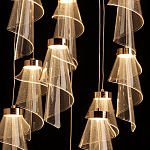 Люстра каскадная с 10-ю прозрачными плафонами Wave Line варинант исполнения - 7 | Loft Concept в Уфе