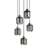 Люстра с 5-ю плафонами серого цвета Smoked Prism варинант исполнения - 1 | Loft Concept в Уфе