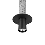 Подвесной светильник с узким цилиндрическим плафоном и черным металлическим декором Concrete Pipe варинант исполнения - 6 | Loft Concept в Уфе