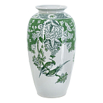 Ваза высокая с зелеными цветочными и птичьими мотивами Vase Inspired by Nature варинант исполнения - 1 | Loft Concept в Уфе
