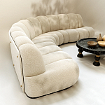 Диван Limoges полукруглой формы с обивкой букле молочного цвета варинант исполнения - 3 | Loft Concept в Уфе