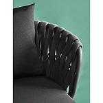 Стул мягкий с декором в виде плетеных лент на спинке и подлокотниках Semicircular Chair Decorated with Ribbons варинант исполнения - 6 | Loft Concept в Уфе