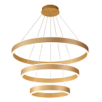 Люстра подвесная светодиодная с тремя золотистыми кольцами Ring Horizontal варинант исполнения - 1 | Loft Concept в Уфе