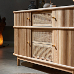 Дизайнерский комод овальный с фактурным фасадом и вставками из плетеных элементов Ambar варинант исполнения - 3 | Loft Concept в Уфе