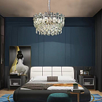 Круглая люстра с хрустальными подвесками на золотистом каркасе Gorgeous Crystal Light варинант исполнения - 14 | Loft Concept в Уфе