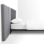 Кровать с большим мягким изголовьем Unity Dark Grey Bed варинант исполнения - 5 | Loft Concept в Уфе