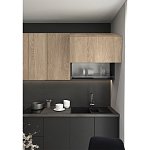 Черный матовый кухонный гарнитур с фасадом под дерево Renart Kitchen Set варинант исполнения - 4 | Loft Concept в Уфе