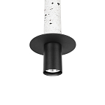 Подвесной светильник с узким цилиндрическим плафоном и черным металлическим декором Concrete Pipe варинант исполнения - 12 | Loft Concept в Уфе