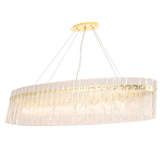 Люстра подвесная овальная с рельефными стеклянными панелями и золотым металлическим каркасом Textured Glass Chandelier варинант исполнения - 2 | Loft Concept в Уфе