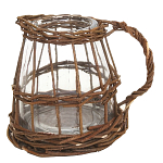 Кашпо стеклянное в плетёной корзине Mistress варинант исполнения - 1 | Loft Concept в Уфе