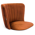 Барный стул со спинкой на 4-х деревянных ножках Оранжевый Велюр Ava Charm варинант исполнения - 3 | Loft Concept в Уфе