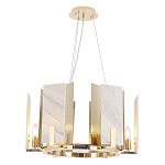 Люстра подвесная круглая с мраморными прямоугольными вставками и золотым основанием Диаметр 55 см Marble square Chandelier варинант исполнения - 4 | Loft Concept в Уфе