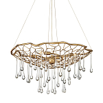 Люстра подвесная золотого цвета с металлическим сетчатым основанием и стеклянными каплевидными подвесками Hinkley варинант исполнения - 1 | Loft Concept в Уфе