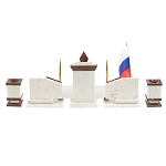 Настольный письменный набор из мрамора и лемезита с гербом и флагом России Marble Accessory варинант исполнения - 6 | Loft Concept в Уфе