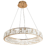 Кольцевая люстра с декором из мрамора и хрусталя Dione Ring Marble Crystal Chandelier варинант исполнения - 3 | Loft Concept в Уфе