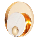 Бра с круглым плафоном из белого мрамора и золотистым металлическим обрамлением  Ginger & Jagger варинант исполнения - 1 | Loft Concept в Уфе