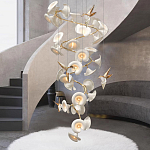 Люстра каскадная из белых цветов каллы и птичек Refined Taste of Light варинант исполнения - 4 | Loft Concept в Уфе