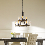 Люстра с цилиндрическим плафонами из толстого волнистого стекла в индустриальном стиле Feiss варинант исполнения - 7 | Loft Concept в Уфе