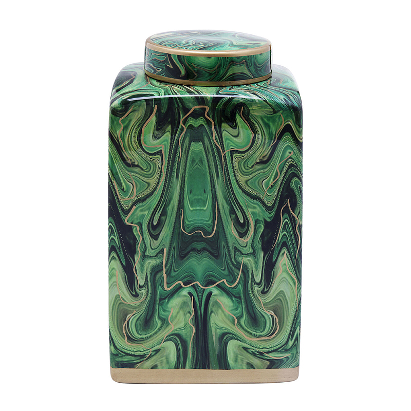 Ваза с малахитовым узором MALACHITE Малахит Золотой в Уфе | Loft Concept 