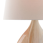 Настольная лампа на прозрачным основании с тканевым конусообразным абажуром Cream варинант исполнения - 1 | Loft Concept в Уфе