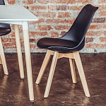 Стул с основой из пластика и мягким сиденьем Arvika Black варинант исполнения - 9 | Loft Concept в Уфе